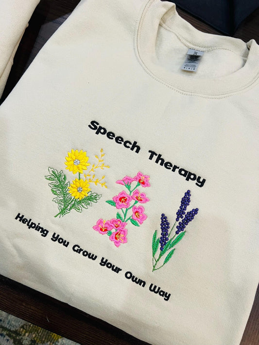 Embroidered Speech Therapy Sweatshirt