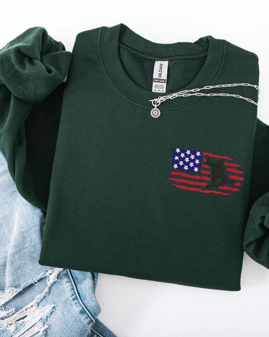 Embroidered Snowboarder Sweatshirt
